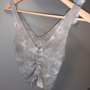 Tie Dye Sage Green Crop Top